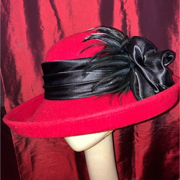 Accessories - Amazing feature and satin ribbon wool hat
